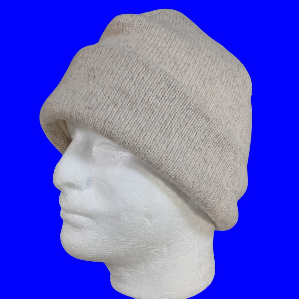 Duluth Trading Beanie Mens XL/2XL Thinsulate Cuffed Oatmeal Wool Blend Lined